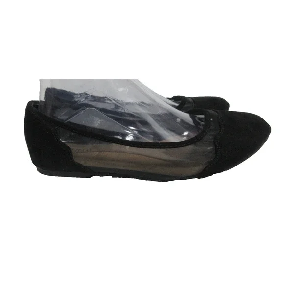 Torrid Women's Sz 9W Faux Black Suede/Mesh Almond Toe Ballet Flat - Picture 3 of 8